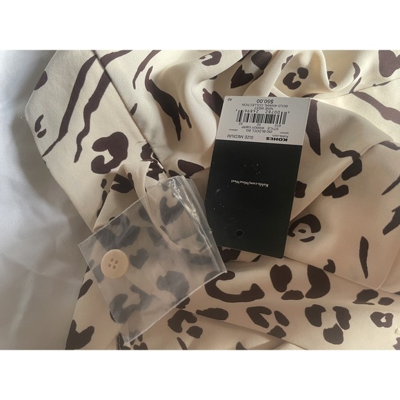 New Nine West Medium Skirt Brown Cream Animal Print Asymmetrical - Picture 5 of 7